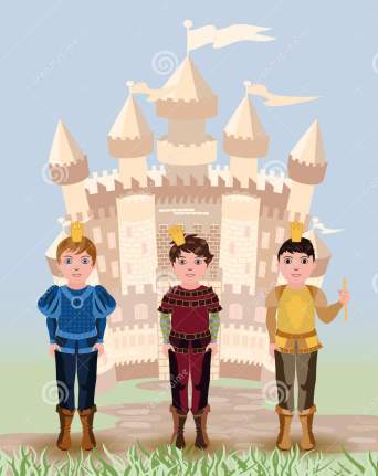 three-little-prince-fairy-tale-castle-vector-illustration-41284608